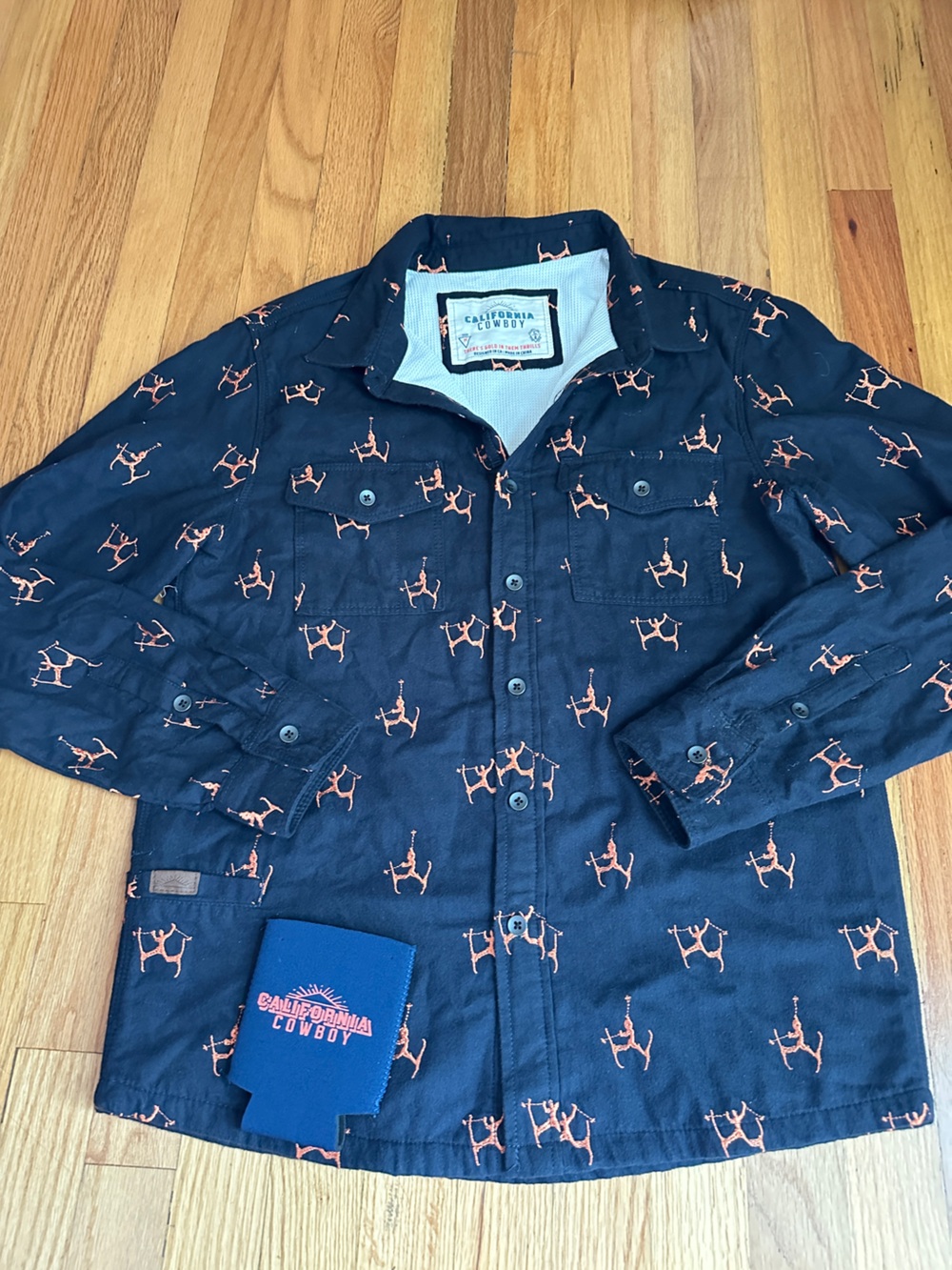 California Cowboy Men’s M Embroidered Cowboy Western Lined Button Down Shirt